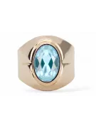 Ring Vintage Aquamarine Style Originálny vintage 14k Produkt s ružovým zlatom VRC296R